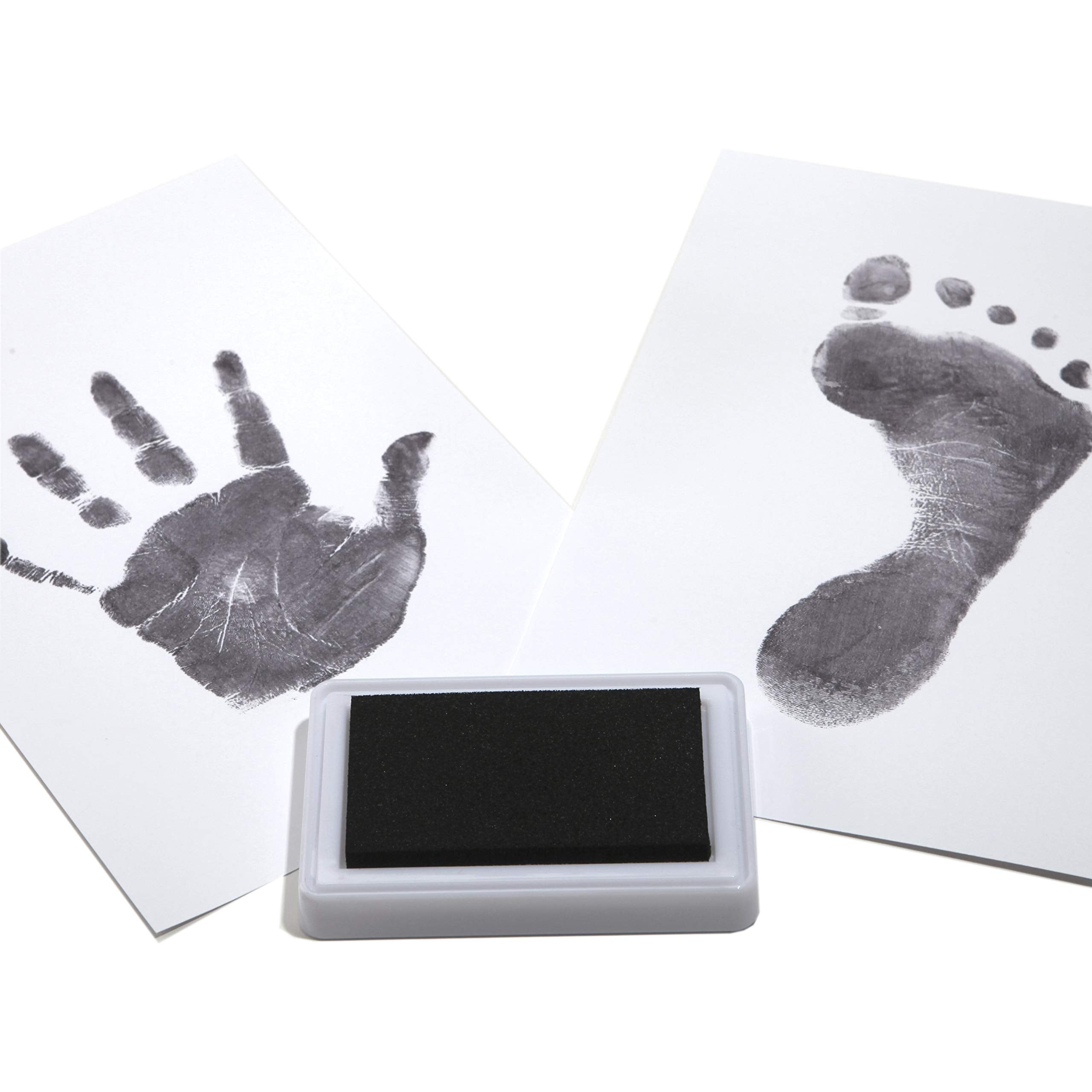 Baby's Touch reusable inkpad in black offers non-toxic ink for multiple prints.