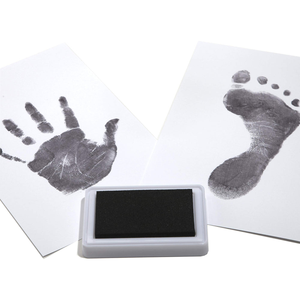 Baby's Touch reusable inkpad in black offers non-toxic ink for multiple prints.