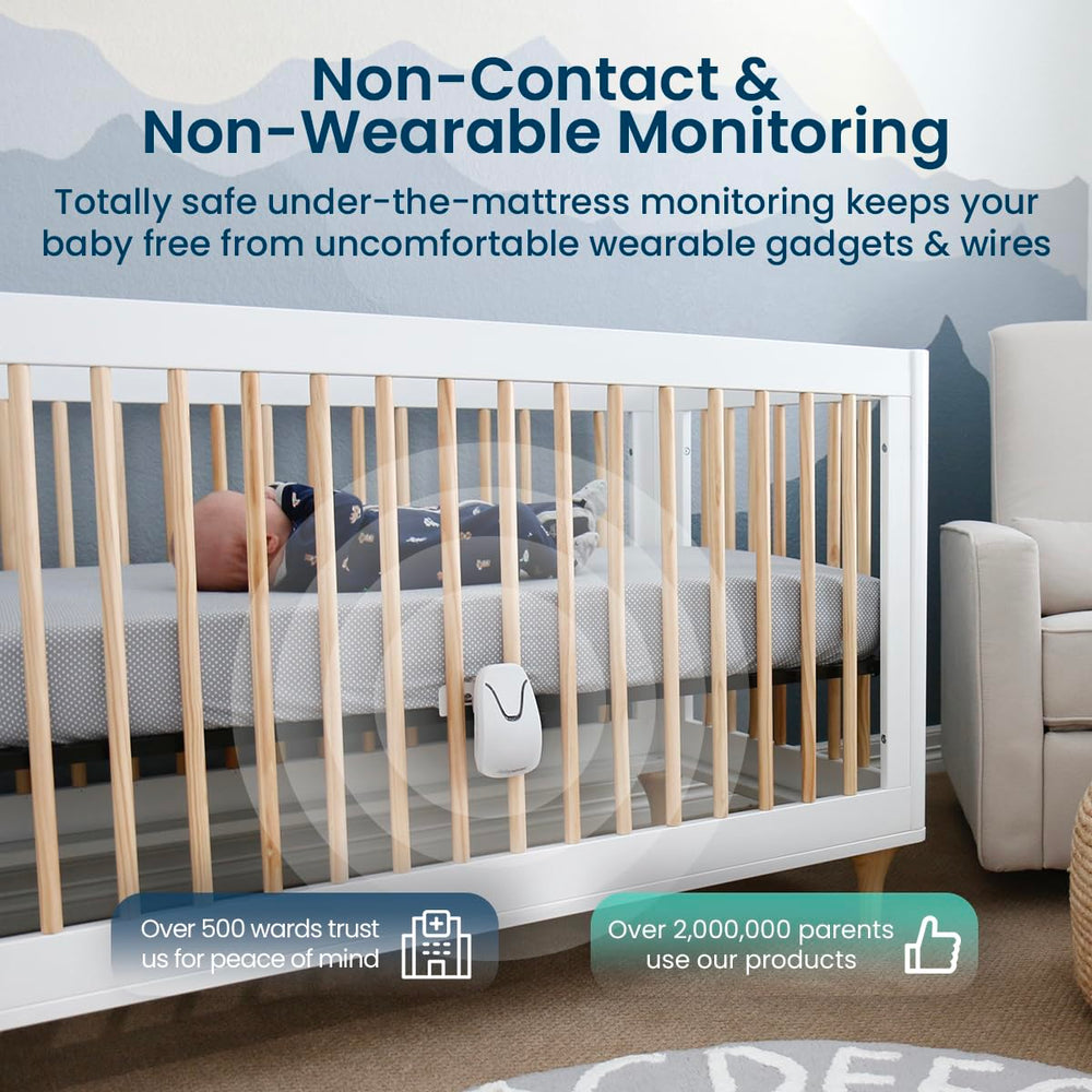 Babysense 7 non-contact monitor provides safe, non-wearable infant monitoring.