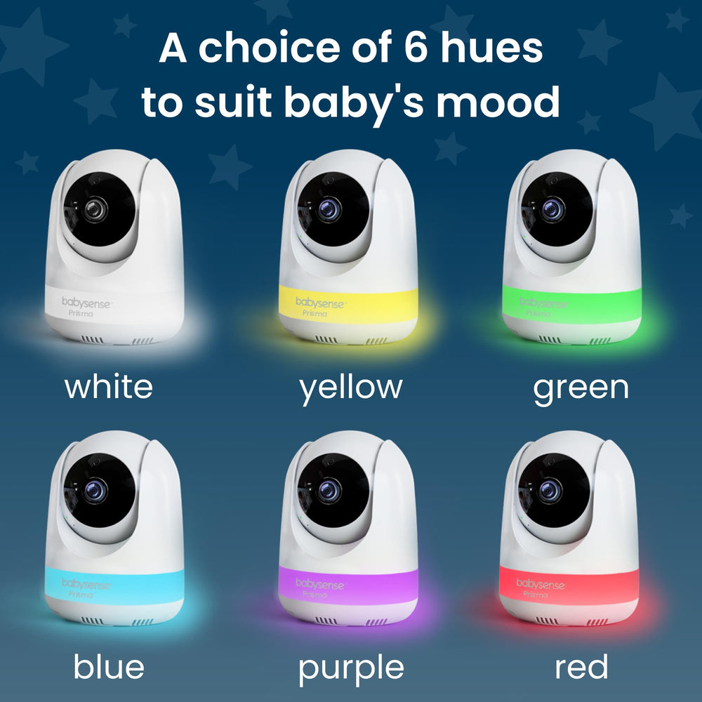 Babysense Prisma camera feed provides real-time video for quick checks.