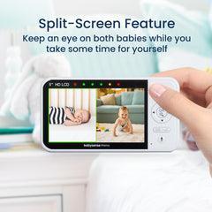 Two PTZ cameras offer flexible angles to watch crib and play area