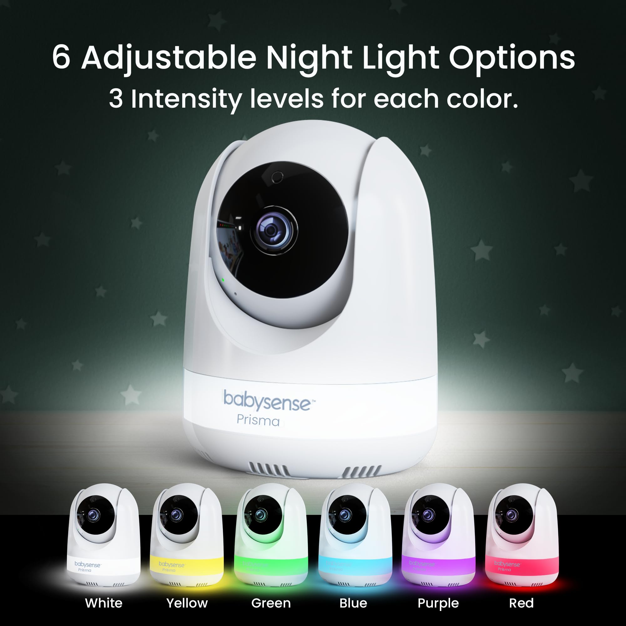 Built-in white noise and lullabies soothe baby to sleep