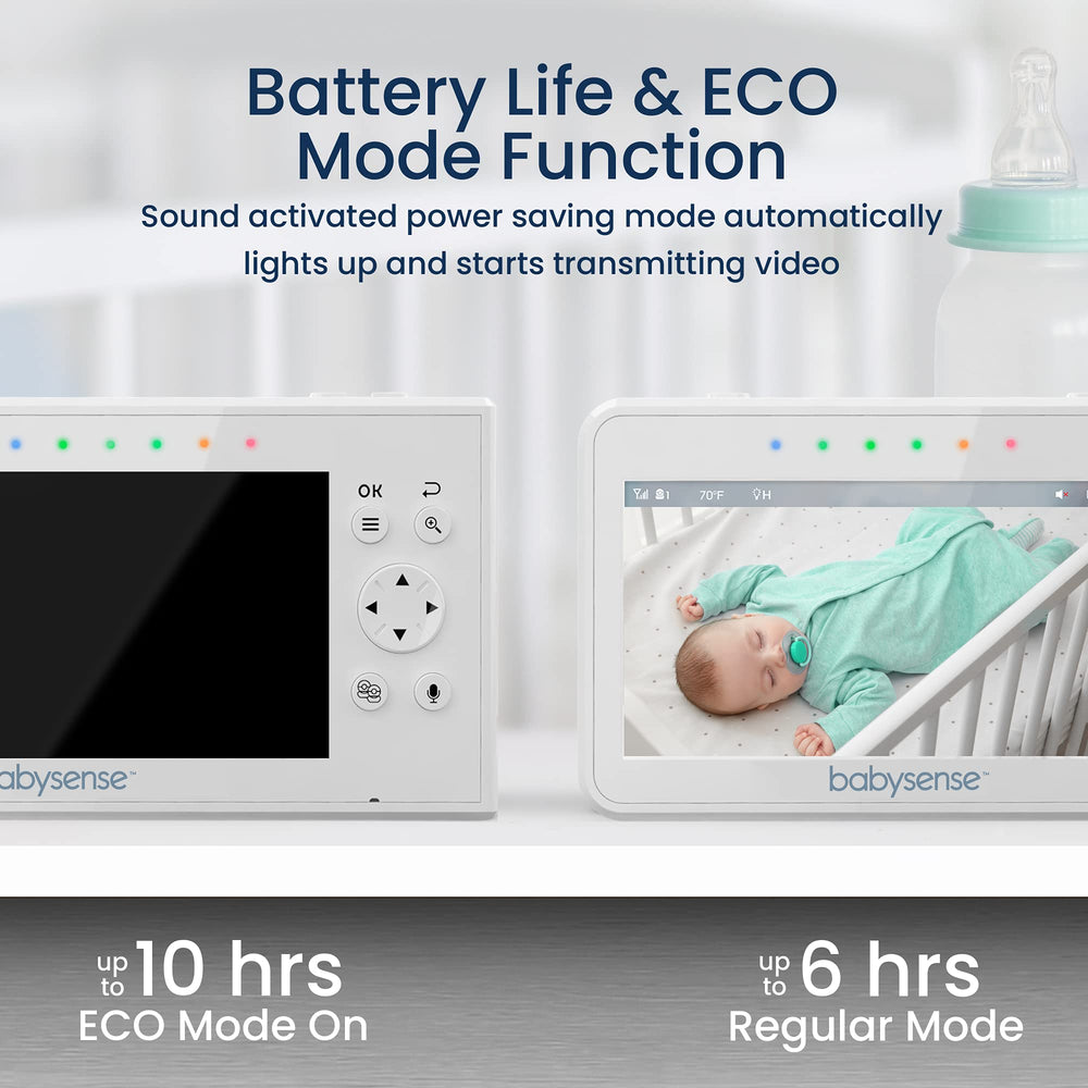 Babysense monitor offers up to 960 feet range with out-of-range alerts.