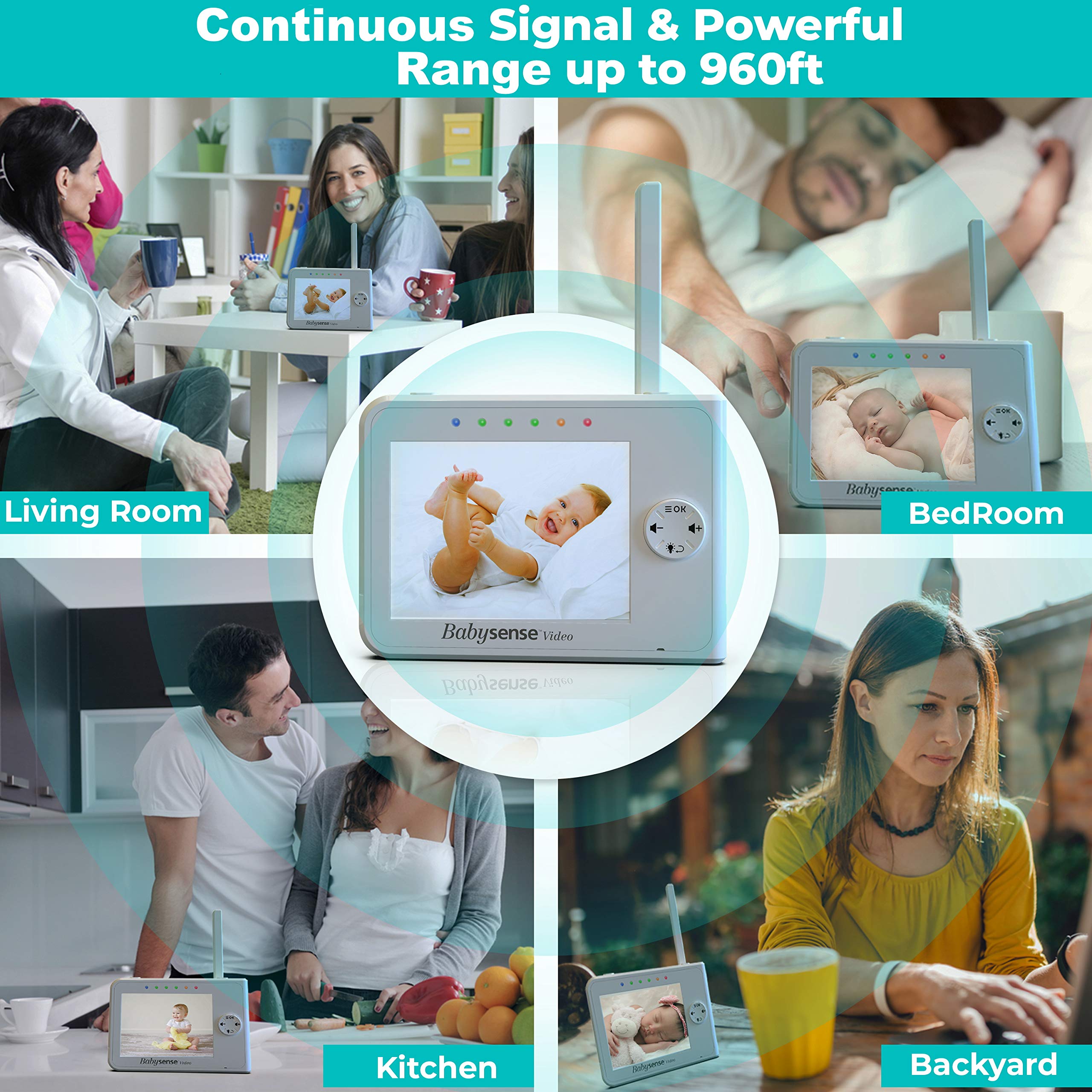 Babysense two-way audio and lullabies help soothe calming moments