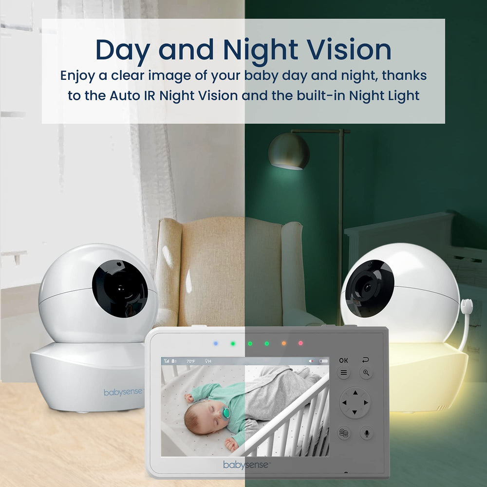 Babysense two-way talk with lullabies and white noise to soothe baby.