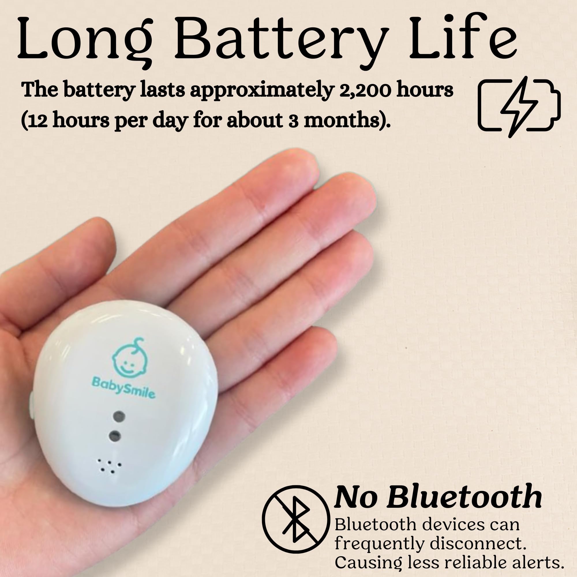 BabySmile E-202 arousal vibration delivers gentle wake prompts
