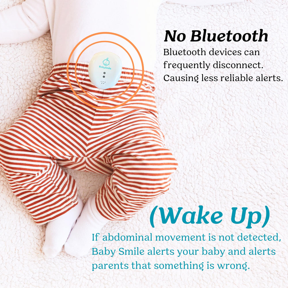 BabySmile E-202 clip-on sensor attached to diaper for cordless monitoring