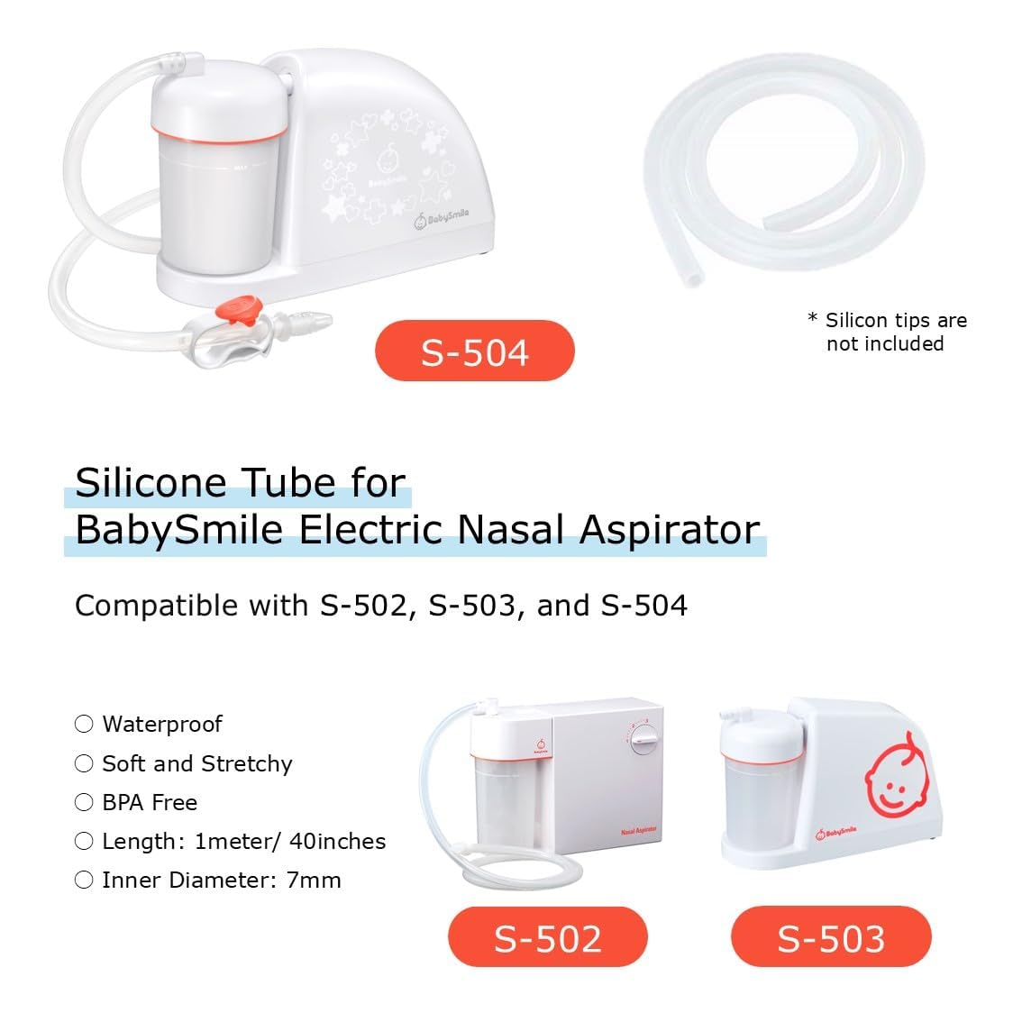 Compatibility view showing BabySmile S-504, S-503, S-502 fit.