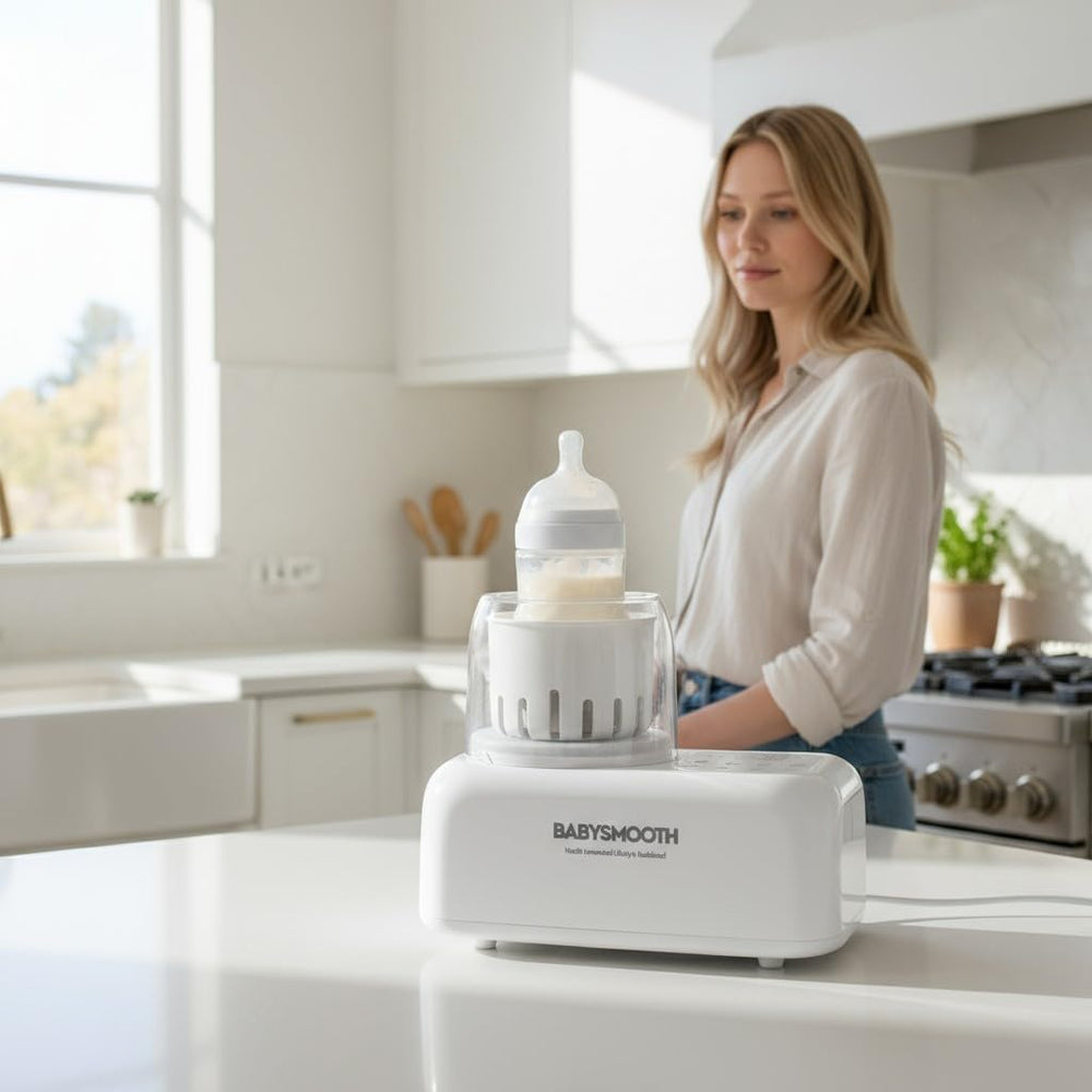Babysmooth-compact-nightstand-design fits small spaces for night feeds.