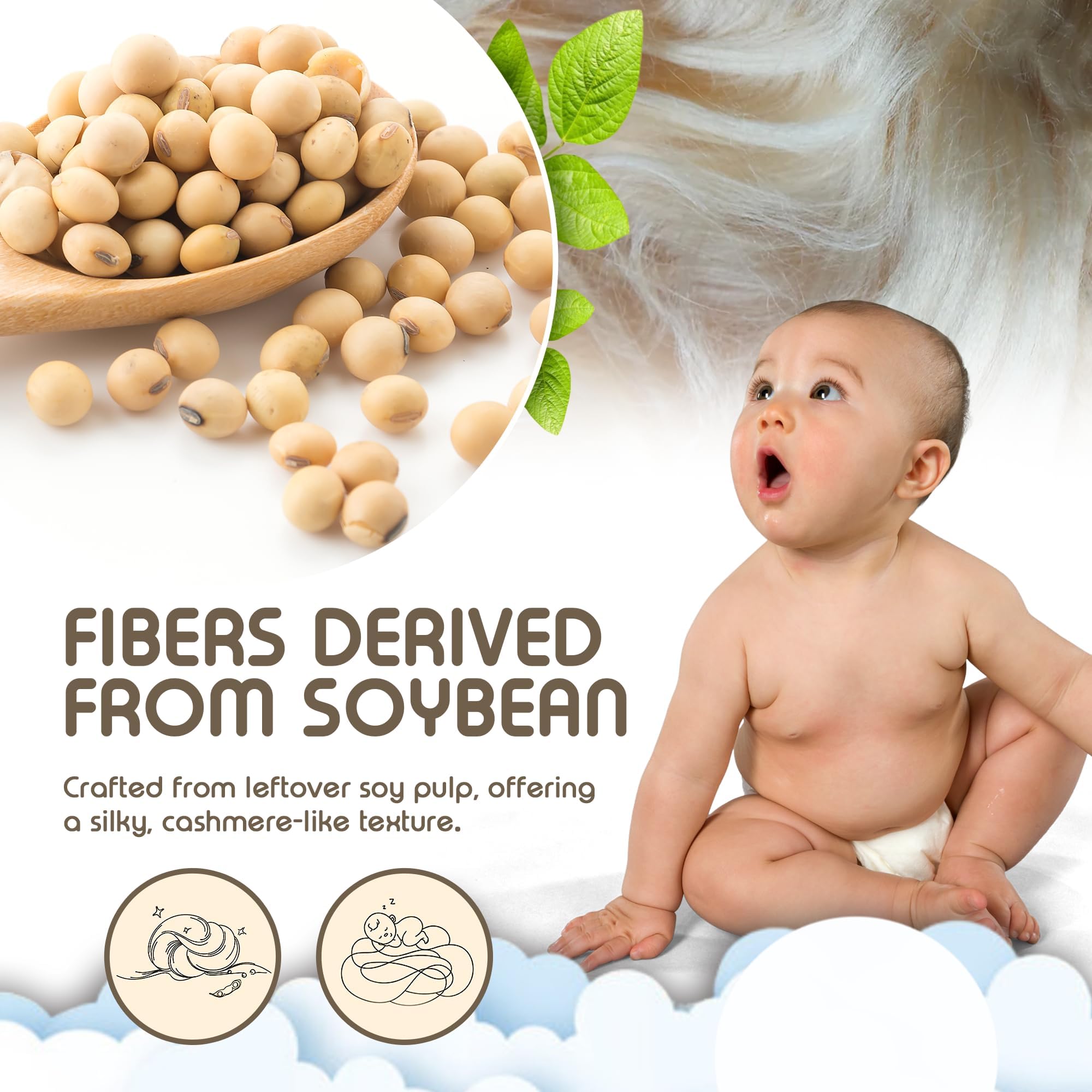 Eco-friendly packaging for Babysoy sleep gown.