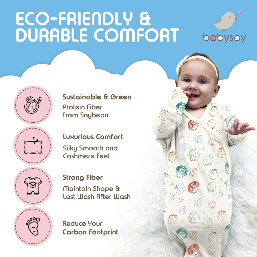 Babysoy Summer Kimono Gown machine washable, fabric stays soft after washes.