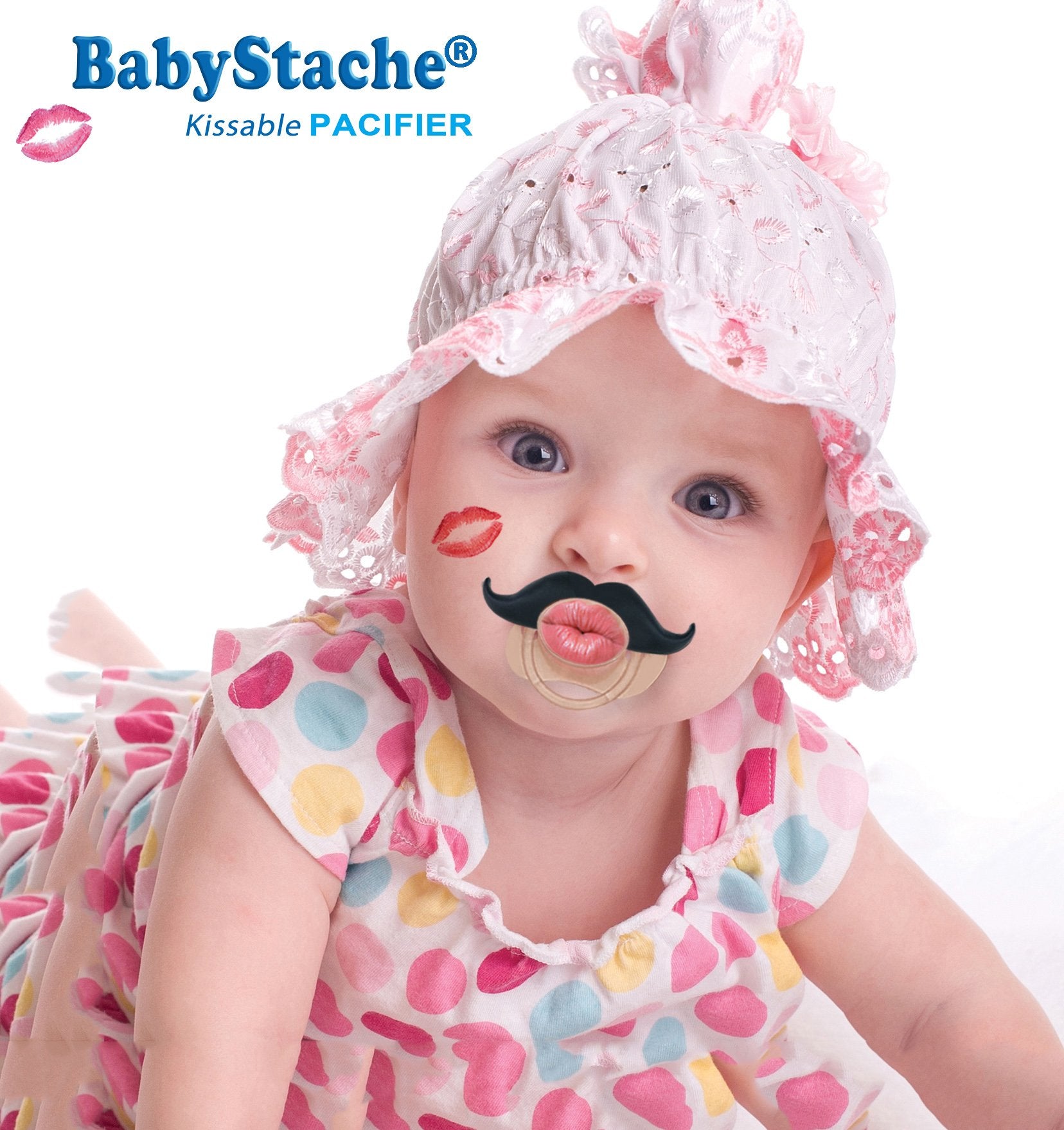 BabyStache orthodontic-mouth-support pacifier supports natural development.