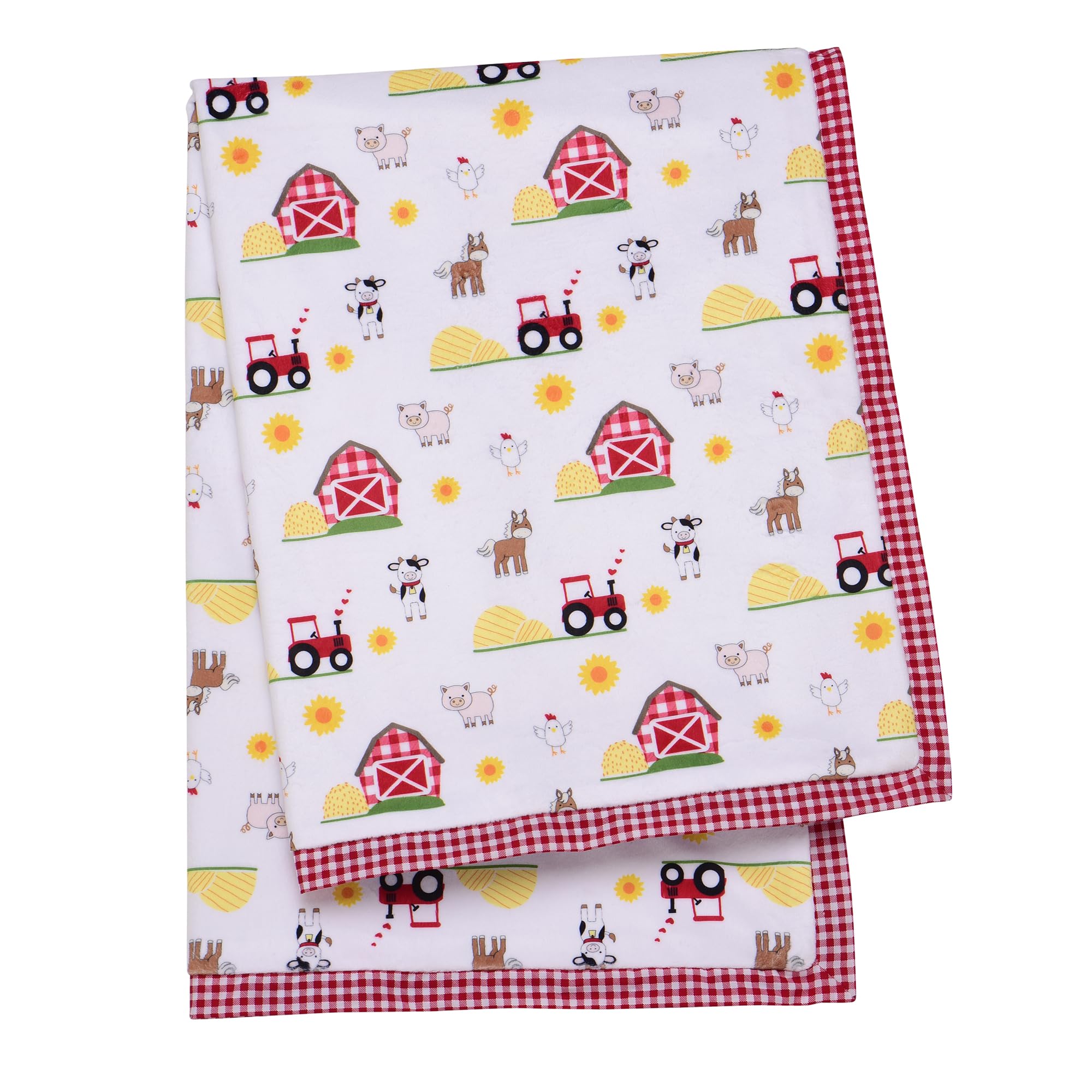 Baby Starters gingham-trim blanket detail for stylish nursery decor and comfort.