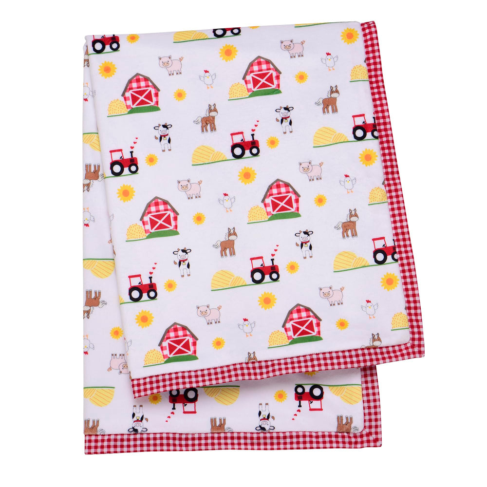 Baby Starters gingham-trim blanket detail for stylish nursery decor and comfort.