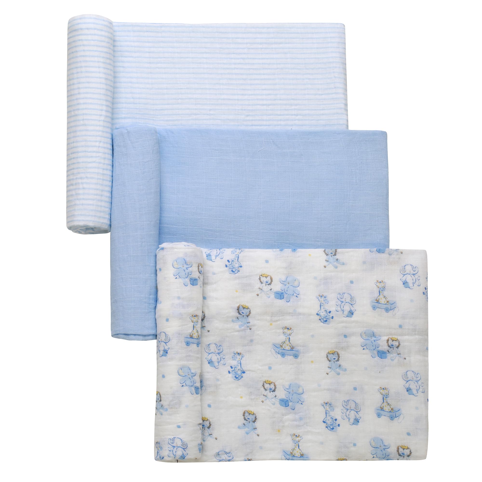 Baby Starters giraffe print swaddle blanket: breathable, gentle on skin, machine washable
