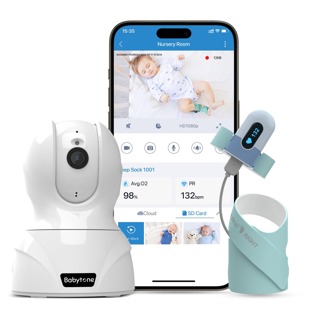 Babytone baby monitor with 2.5K HD camera for clear day and night viewing.