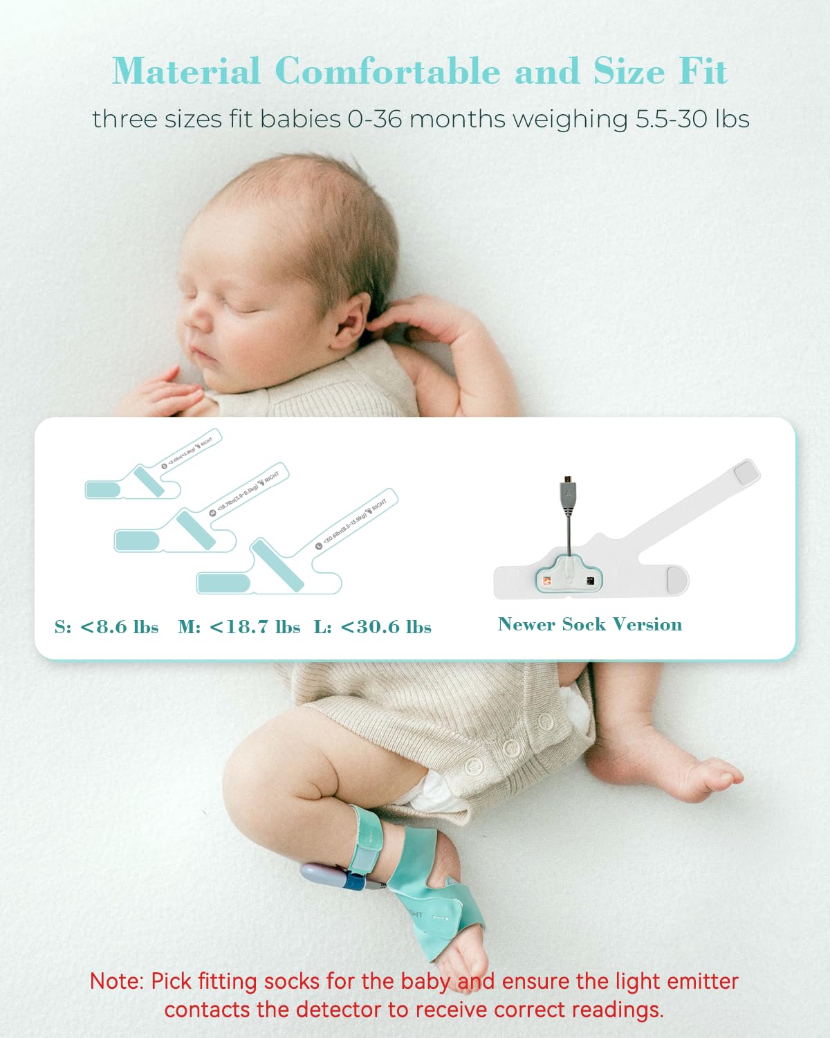 Babytone built-in memory stores several sleep sessions for later review.