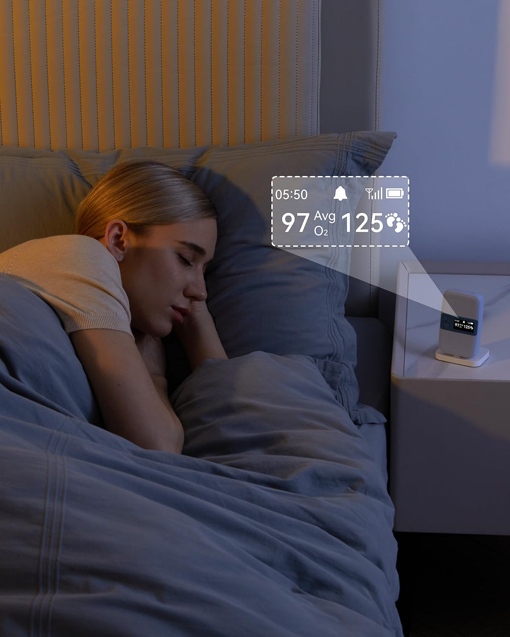Babytone sensor battery lasts up to 16 hours for overnight use.
