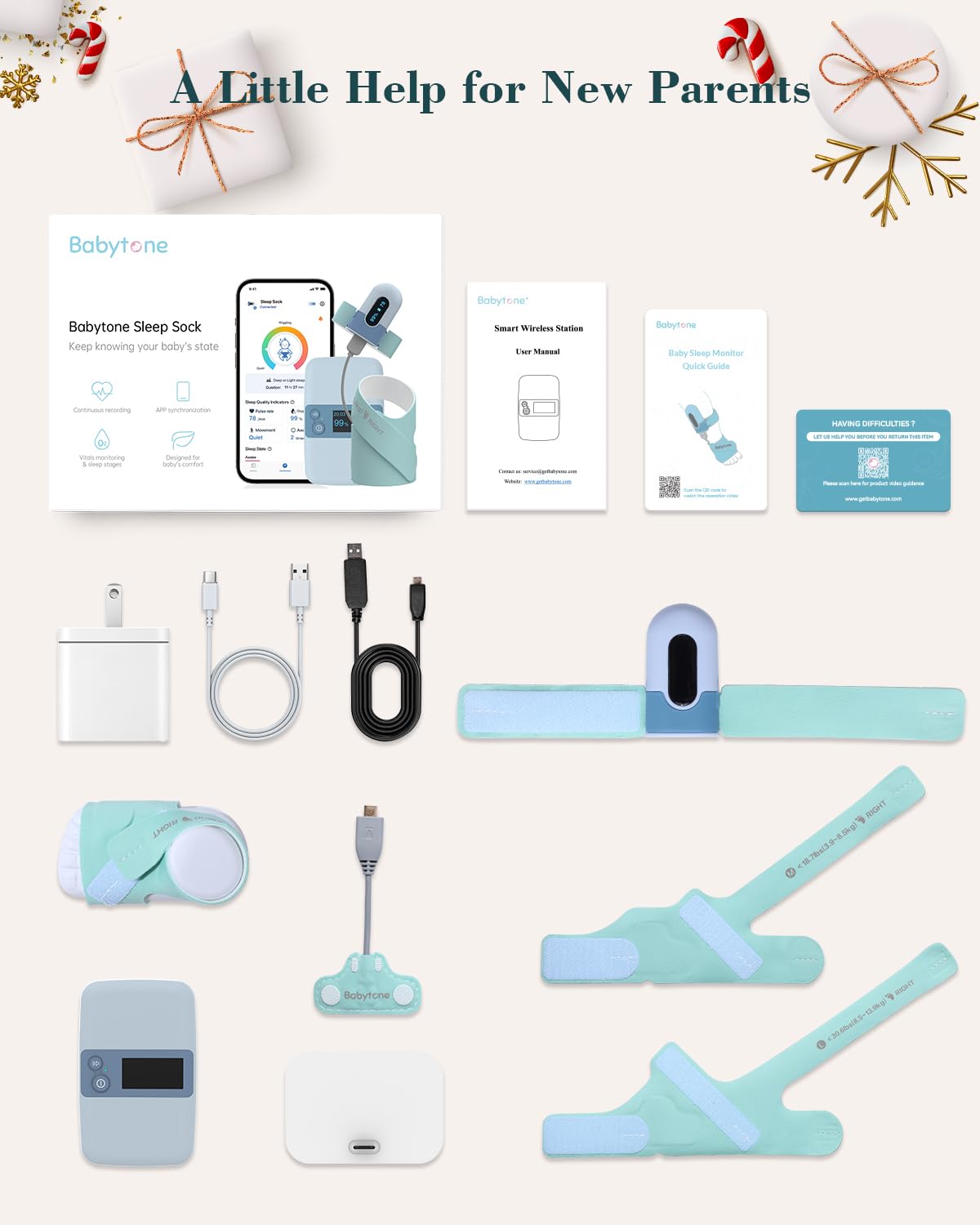 Babytone machine-washable hypoallergenic socks simplify cleaning.