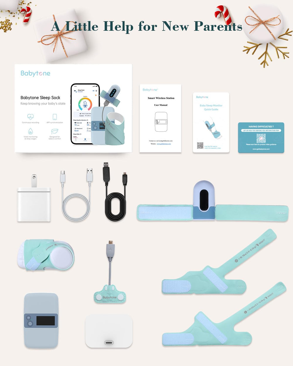 Babytone machine-washable hypoallergenic socks simplify cleaning.