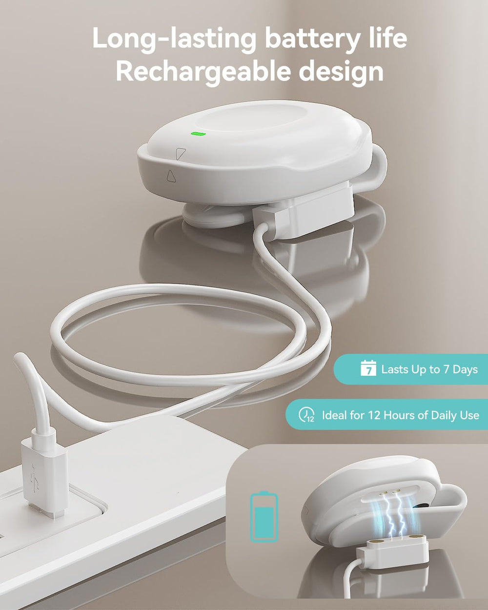 Babytone Smart Baby Monitor app view displays real-time readings and shareable reports.