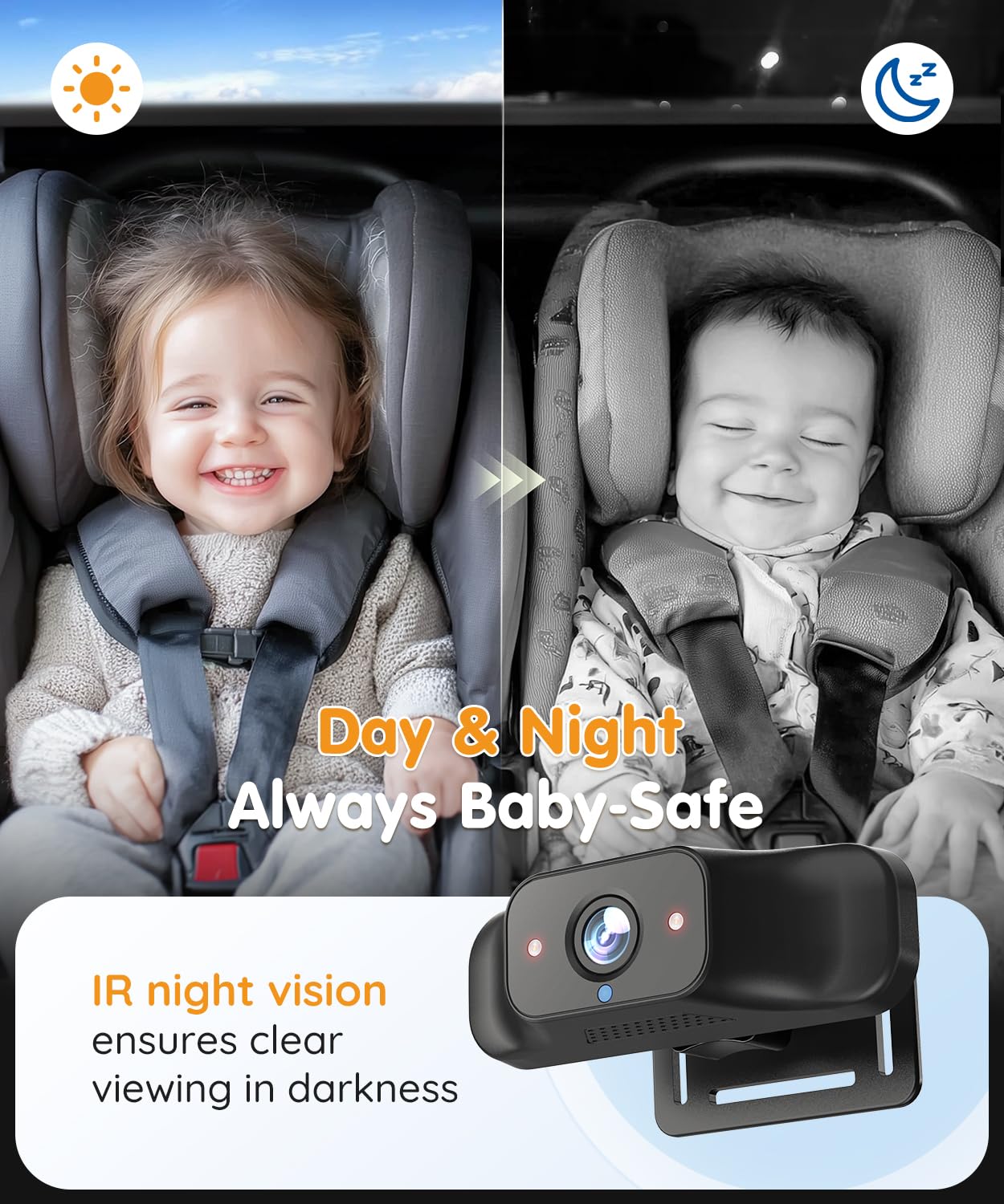 BC1 3X zoom reveals tiny baby details from the back seat.