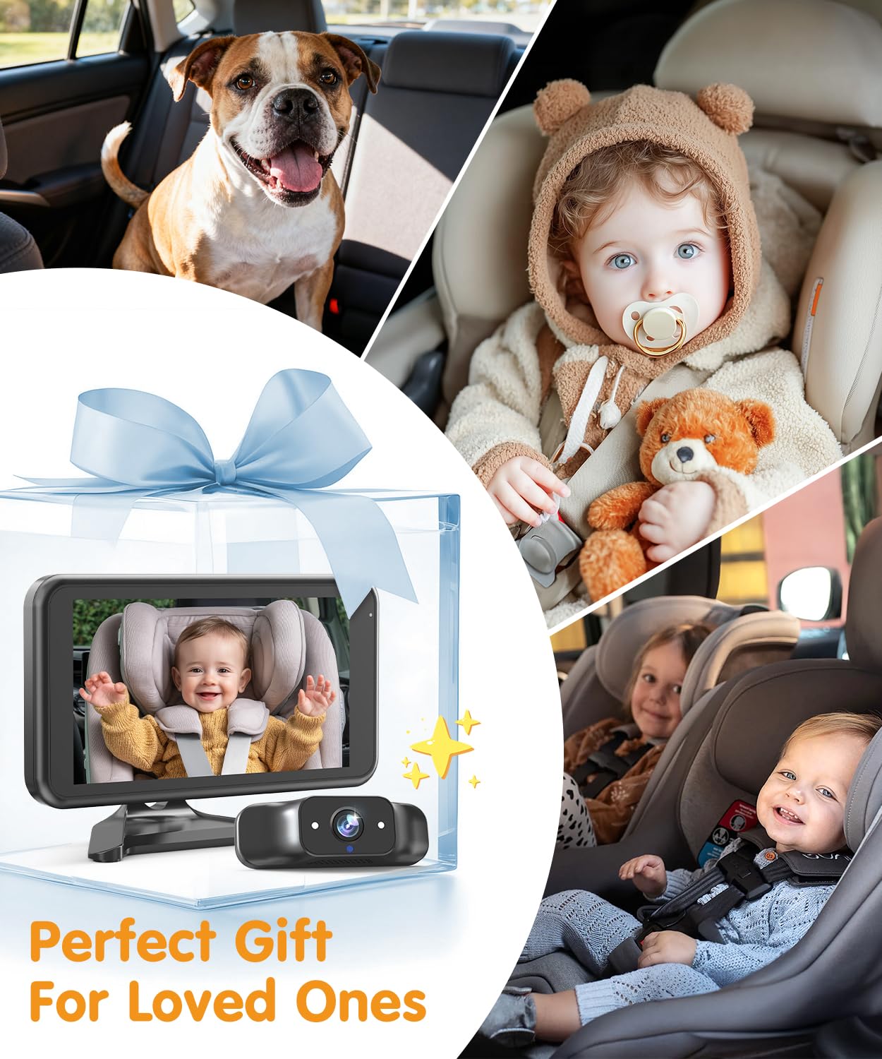 Driver-seat camera integration supports supervising pets or kids.