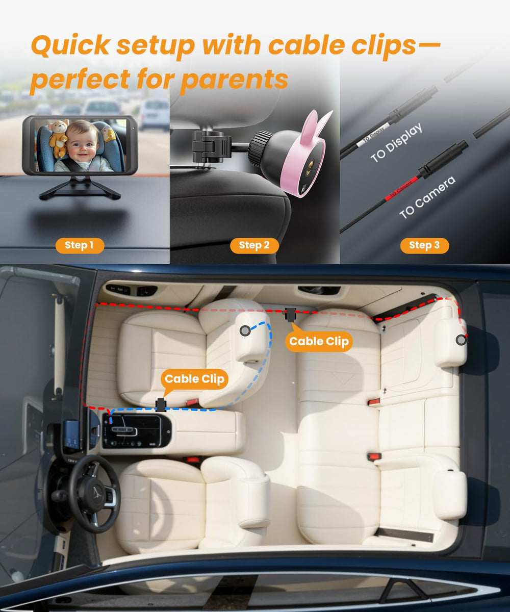Babyvue BV2 shockproof clip secures the camera against bumps