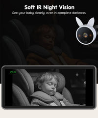 Babyvue BV3PRO dual camera setup monitoring back seat passengers