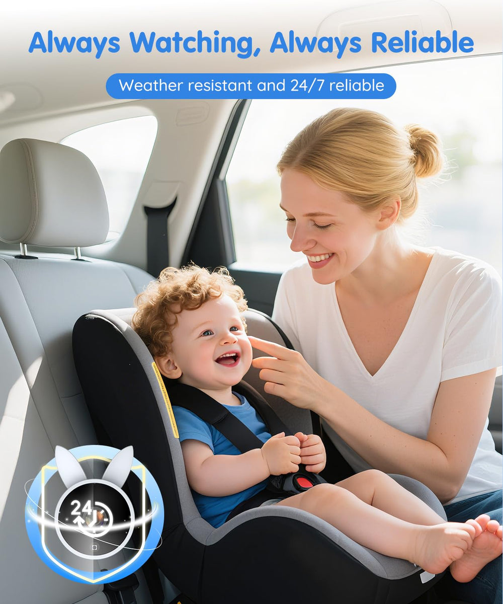 Babyvue BV4 bunny-ear cover adds playful charm while protecting the camera.