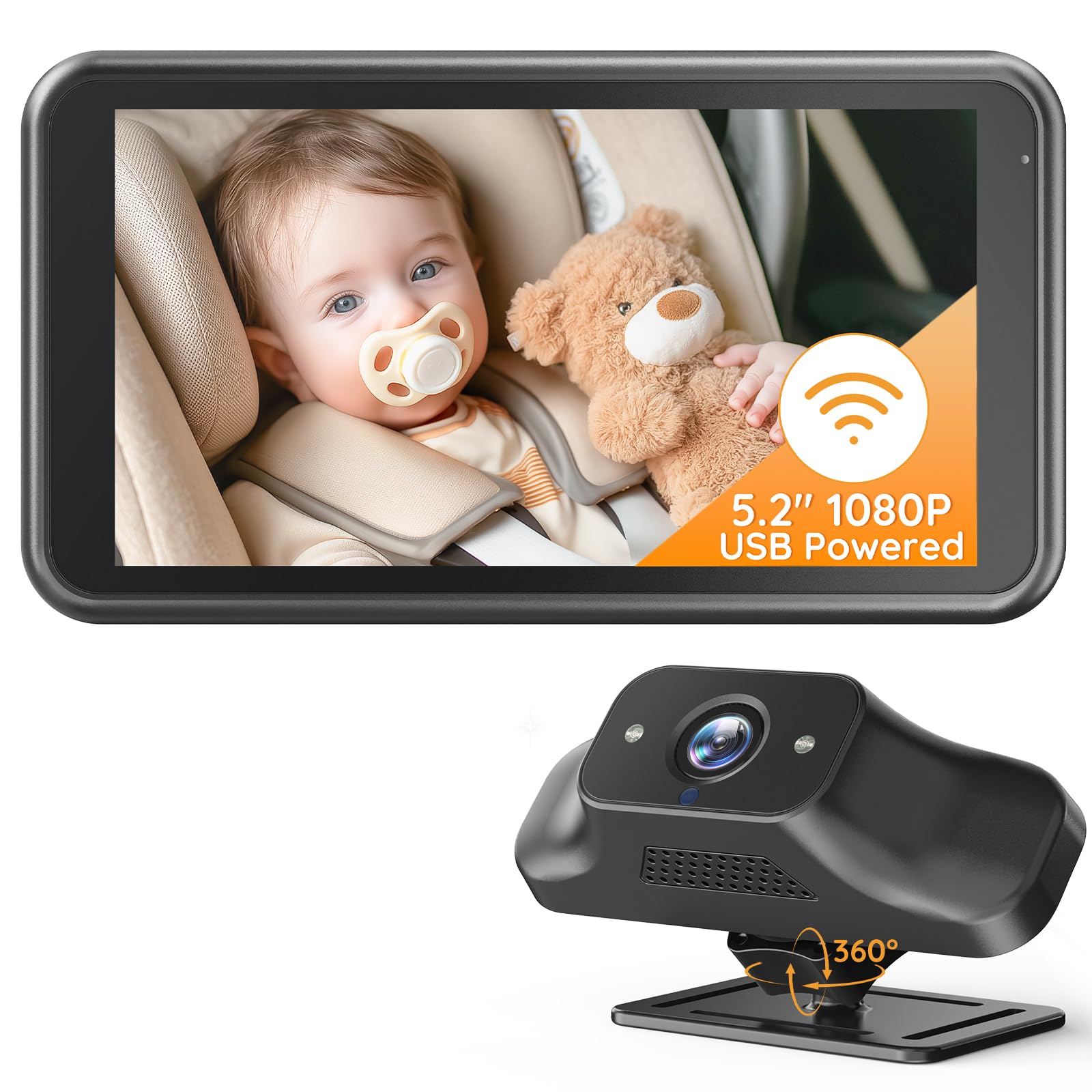 Babyvue BV5 camera front view for clear daytime monitoring