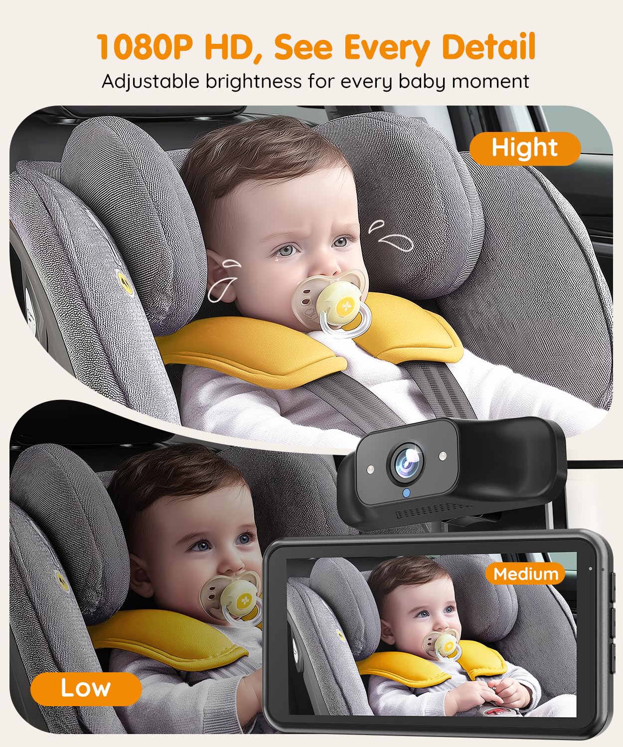 Babyvue BV5 infrared night vision for gentle dark-room monitoring
