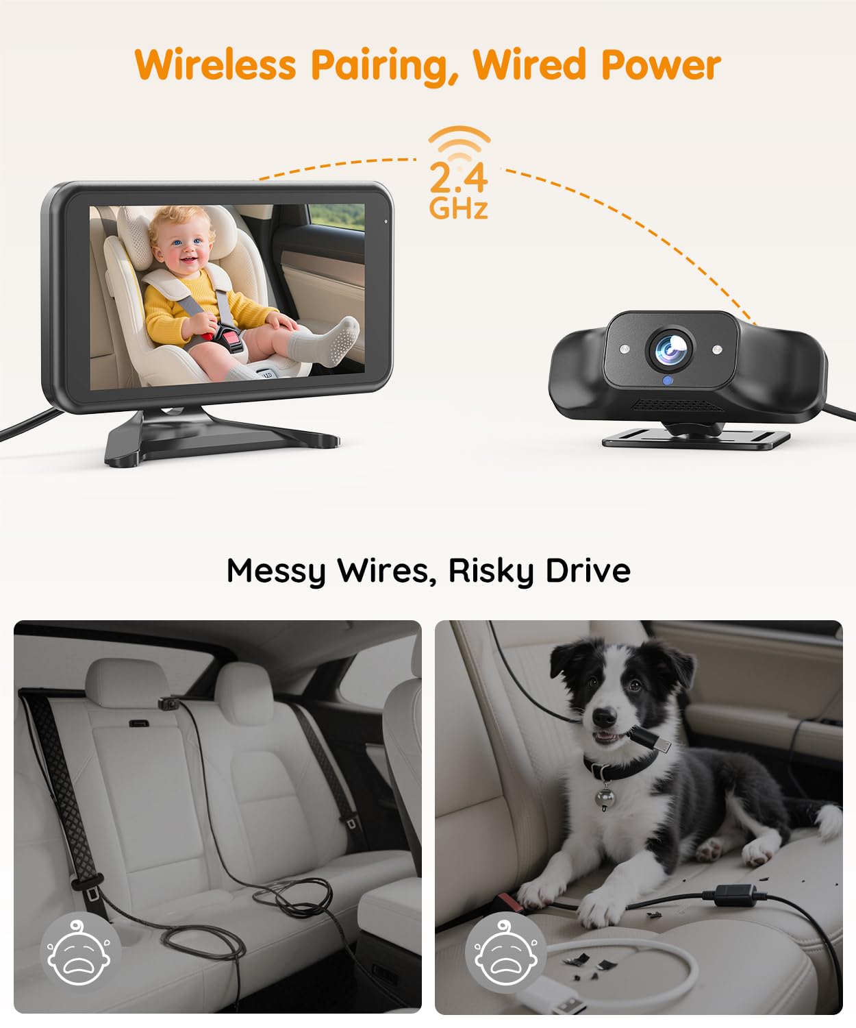 Babyvue BV5 monitor with 5.2-inch display for easy viewing