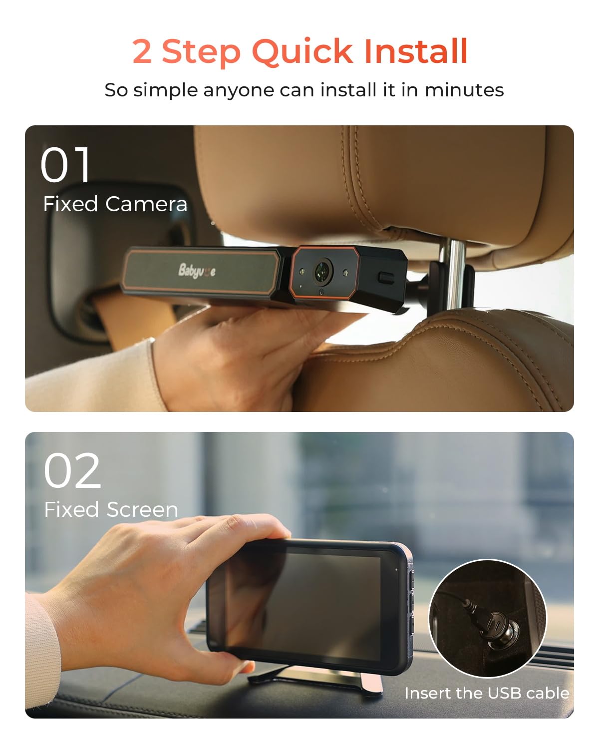 Babyvue BV6 auto sleep mode reduces driver distraction during trips.