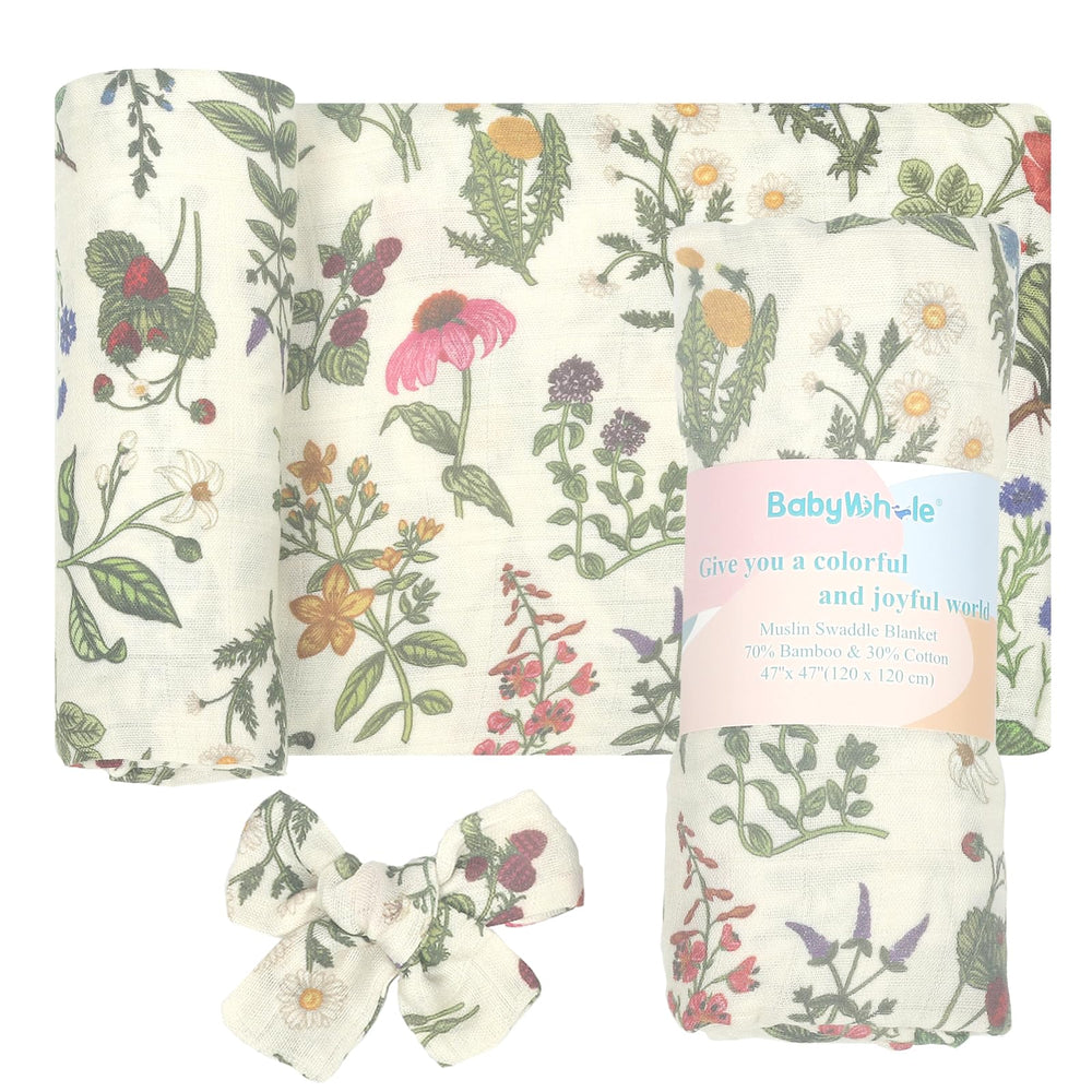 BabyWhale swaddle blanket close-up shows soft bamboo viscose blend for gentle newborn skin.
