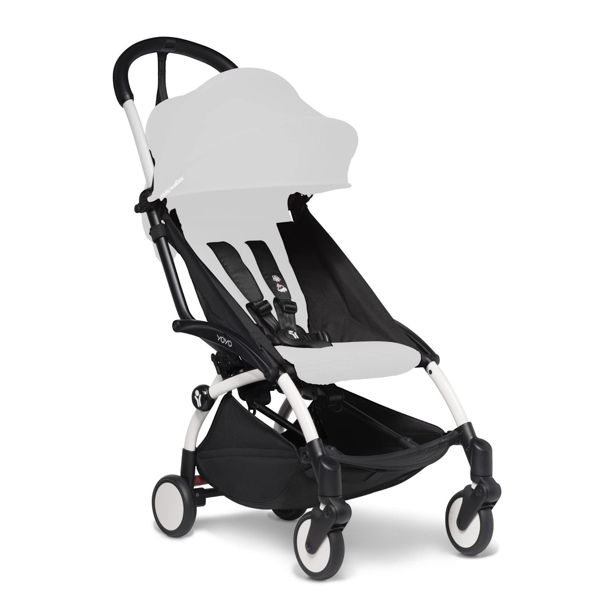 Babyzen YOYO2 frame in white showing compact, city-ready design