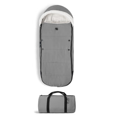Babyzen YOYO footmuff grey with sherpa lining for added warmth on cold stroller trips