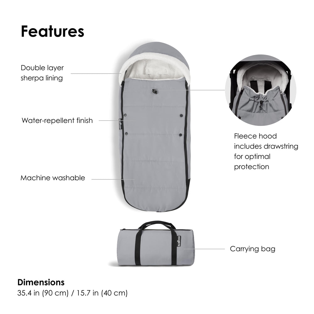 Babyzen YOYO footmuff stone carrying bag ensures tidy storage between adventures.