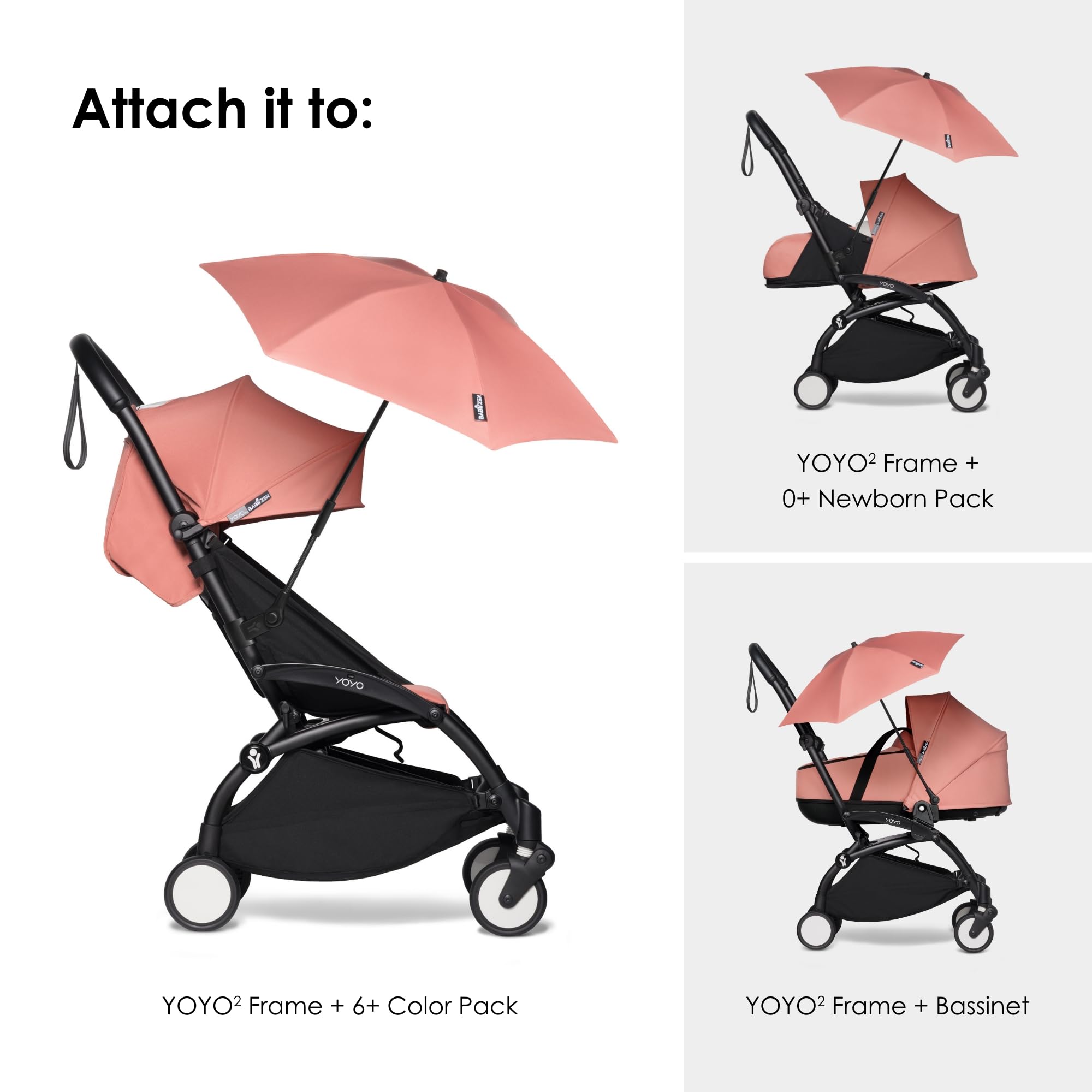 Car seat clip enables versatile sun protection while traveling.