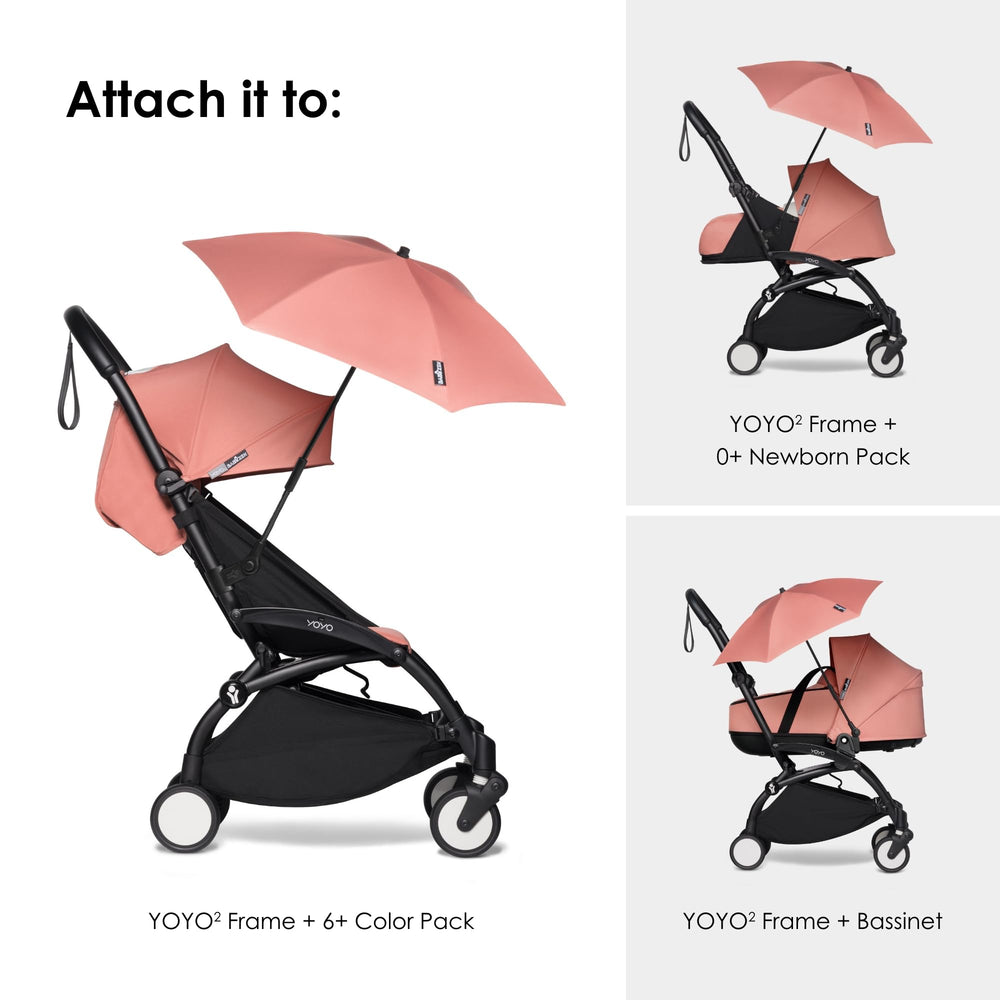 Car seat clip enables versatile sun protection while traveling.