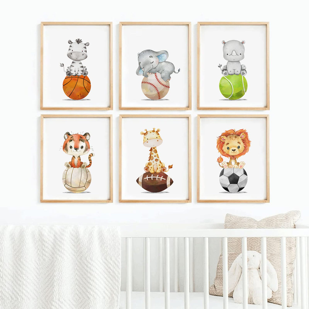 Baccone Baby Boy Wall Art Safari Animals enhances nursery ambiance and imagination.