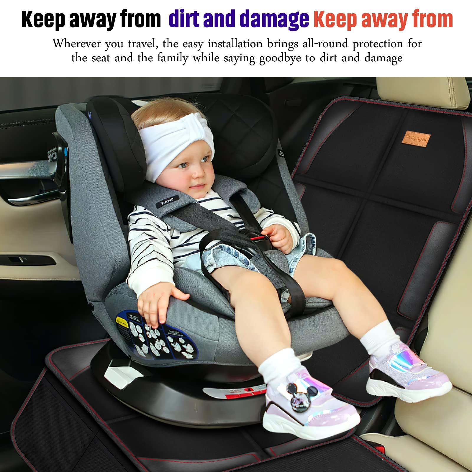 Bacgnyer rear-seat protector padding guards against stains during family trips.