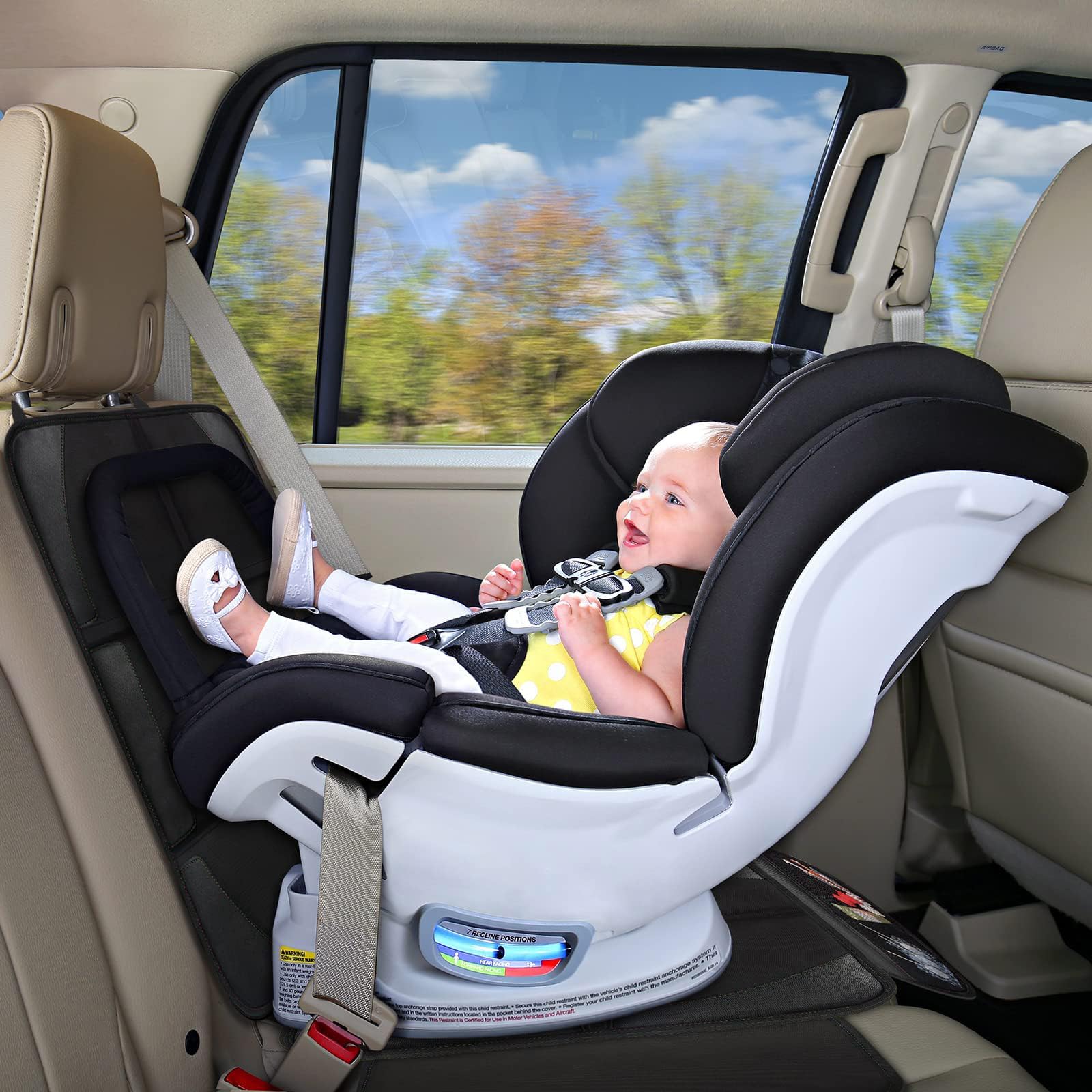 Bacgnyer seat protector side pads providing expanded protection