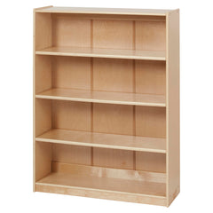 Back2School Express 4-Shelf adjustable bookshelf closeup on natural wood grain finish for a cozy look