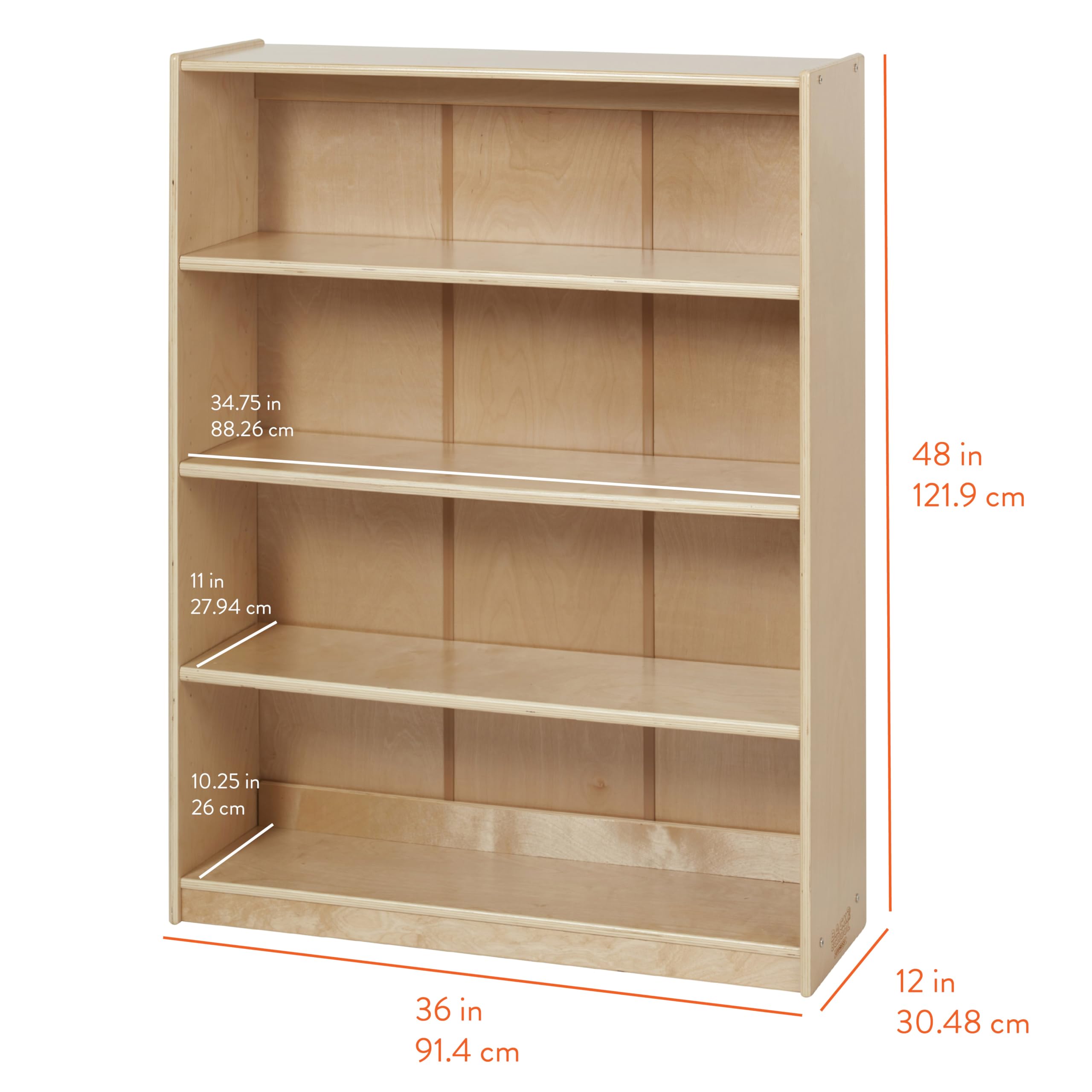 Back2School Express open shelves showing books and toys for easy organization