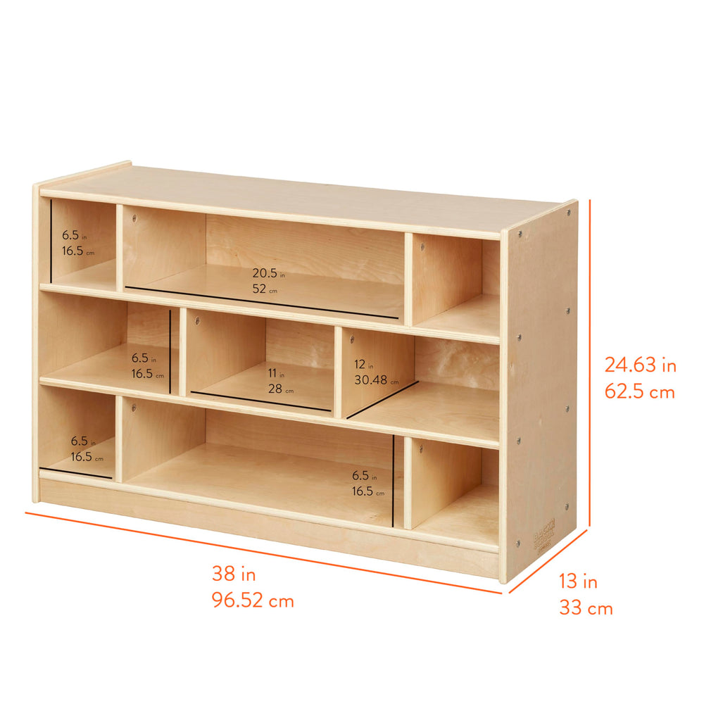 Back2School Express cabinet side view shows compact footprint for small spaces