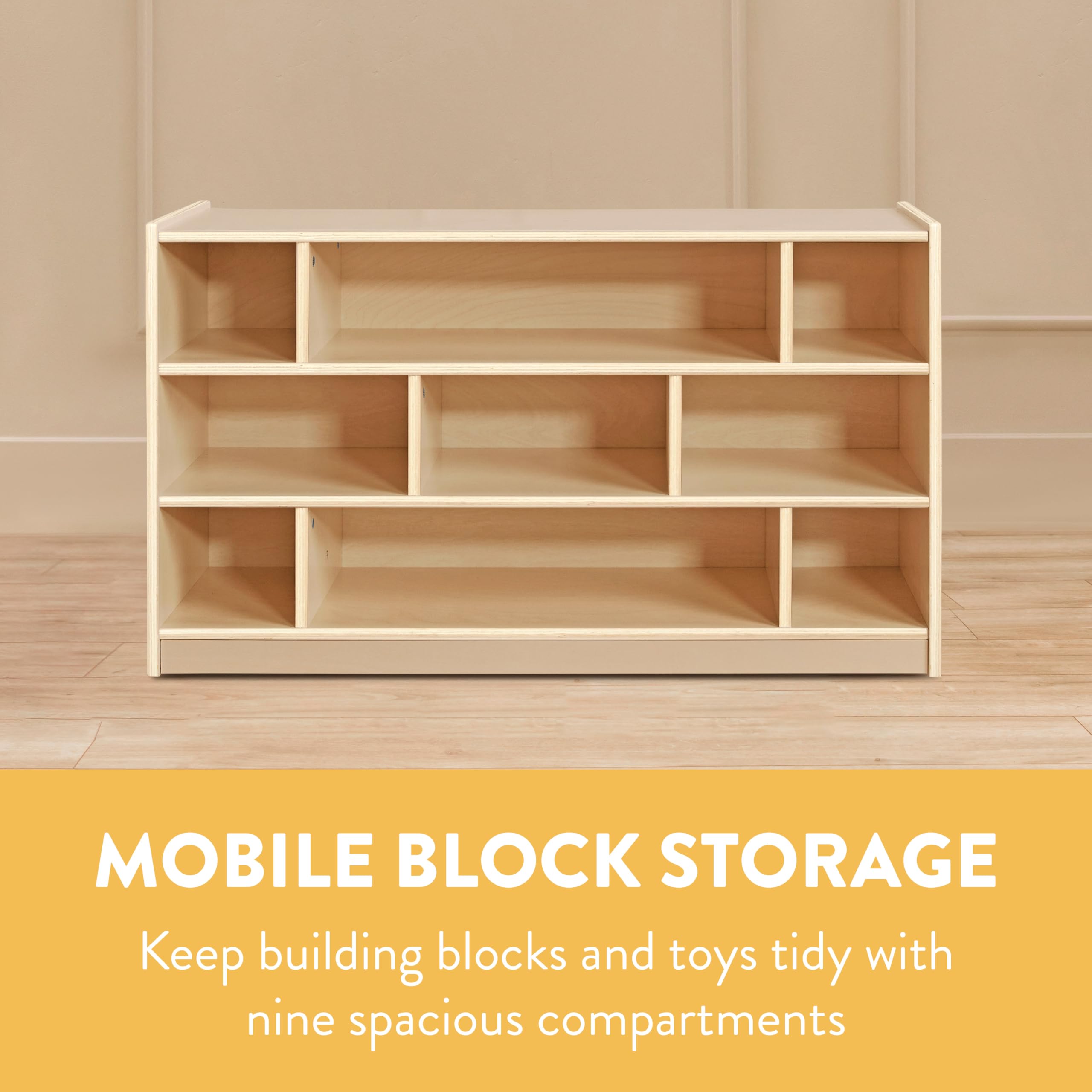 Closeup of natural wood grain on Back2School Express 9-Compartment cabinet