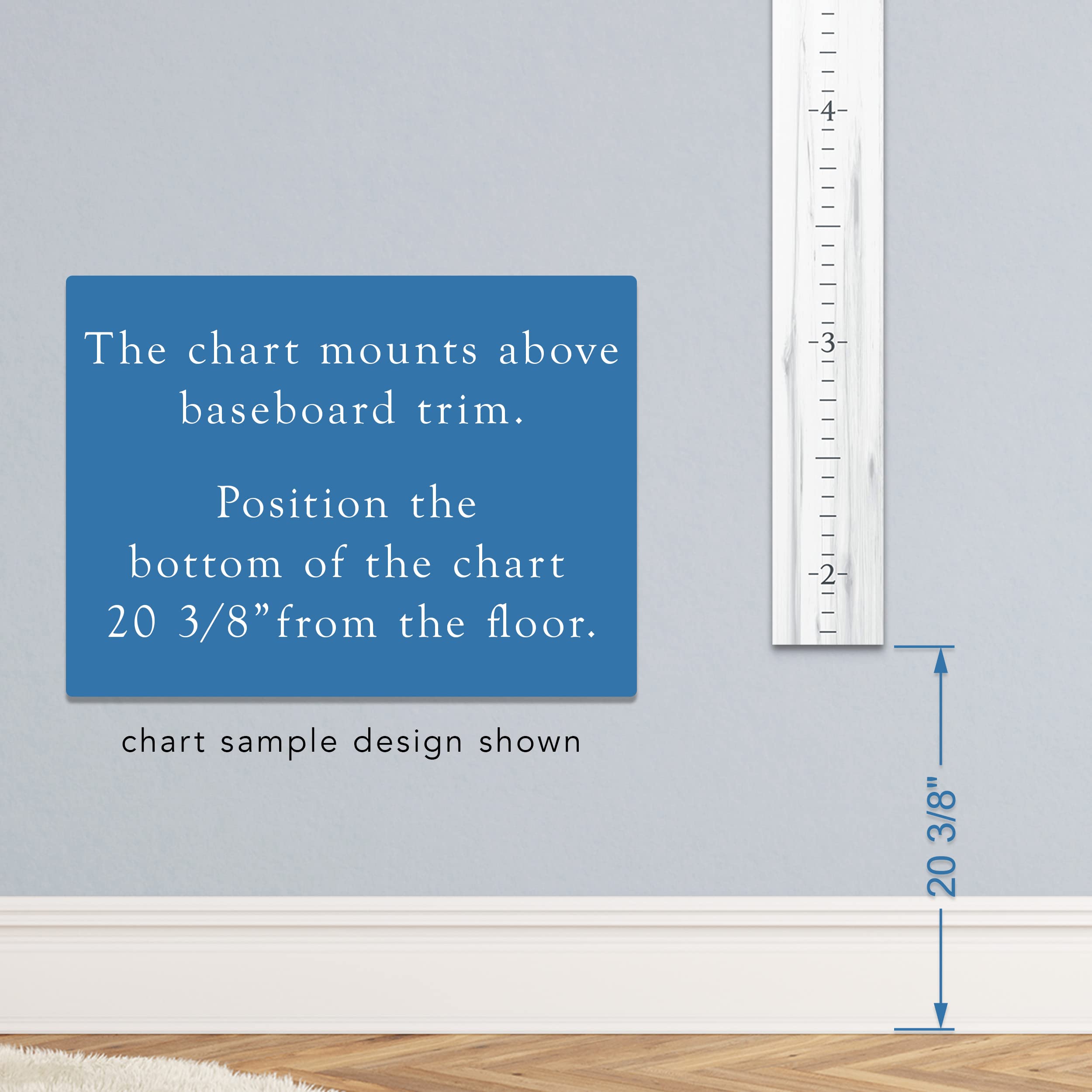 Back40Life BMK growth chart packaging shows removable adhesive for easy mounting
