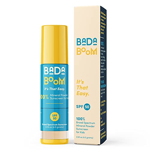 Bada Boom SPF 50 kids sunscreen brush-on application for mess-free protection.