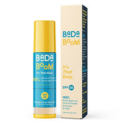 Bada Boom SPF 50 kids sunscreen brush-on application for mess-free protection.